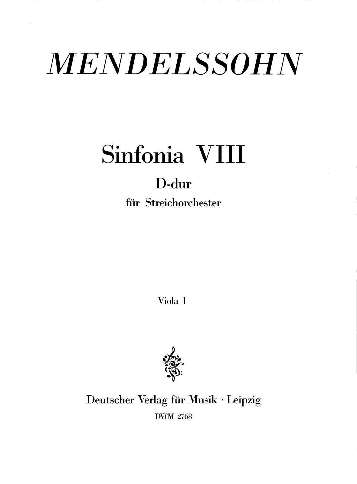 Mendelssohn: Sinfonia No. 8 in D Major, MWV N 8