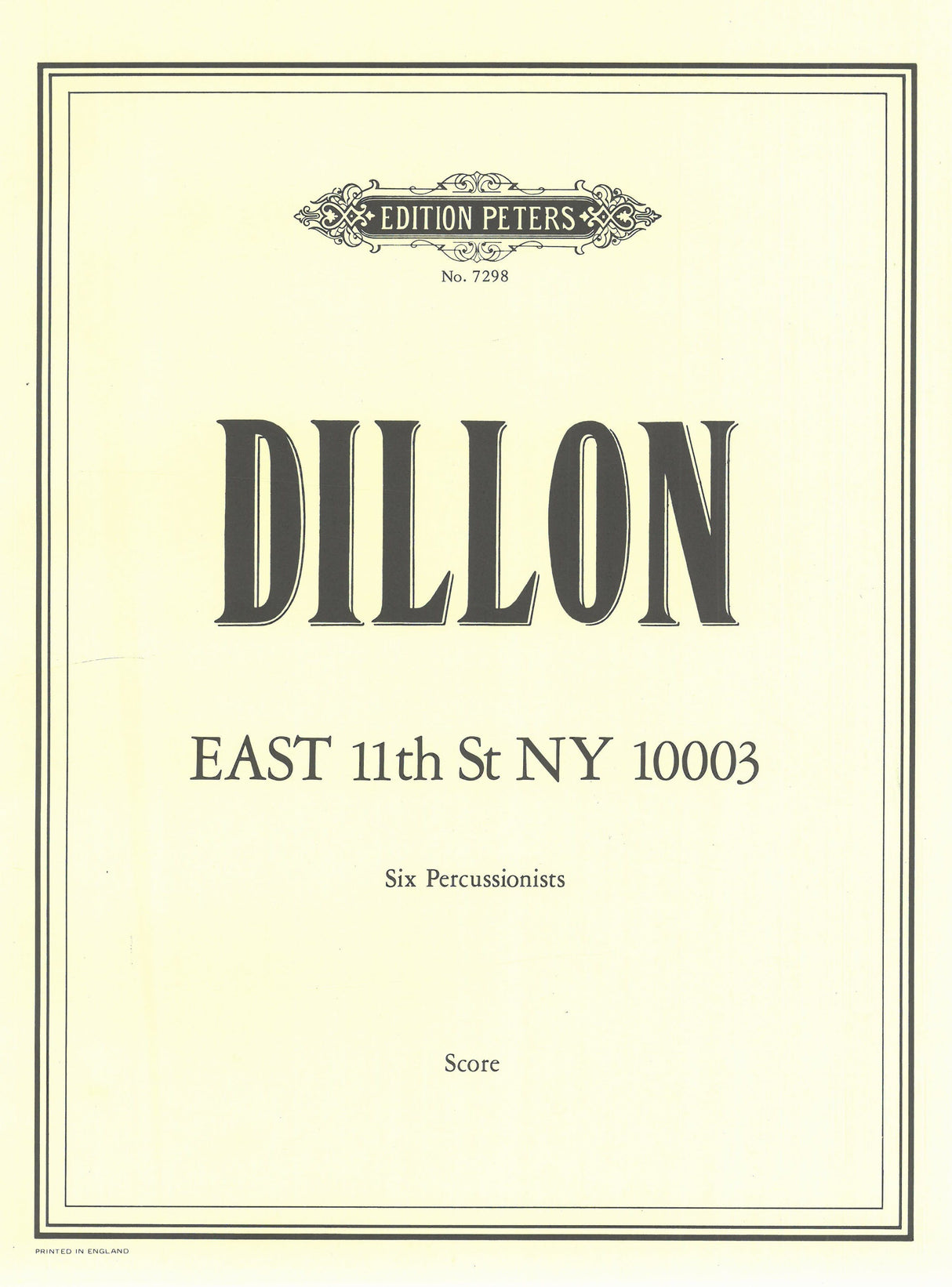 Dillon: East 11th St NY 10003