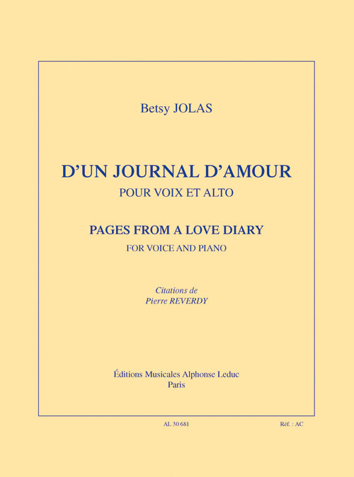 Jolas: D'un journal d'amour