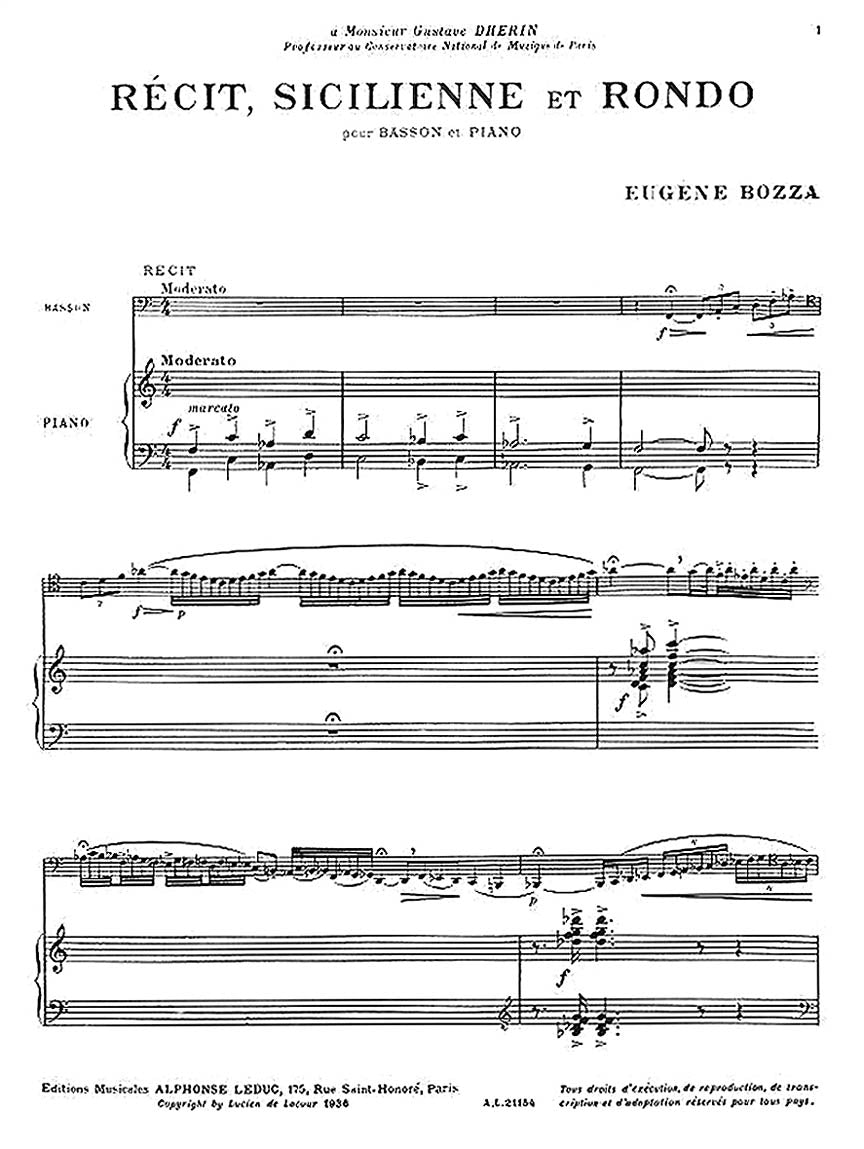 Bozza: Récit, Sicilienne and Rondo