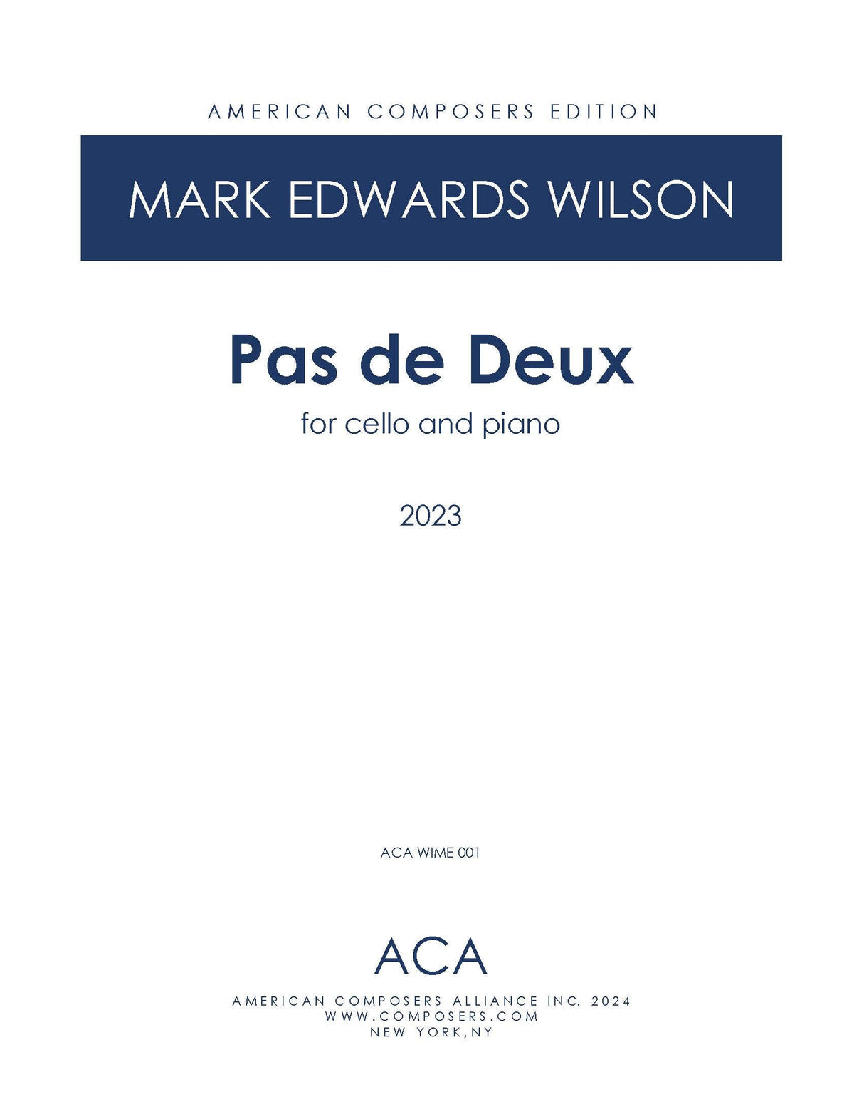 Wilson: Pas de Deux