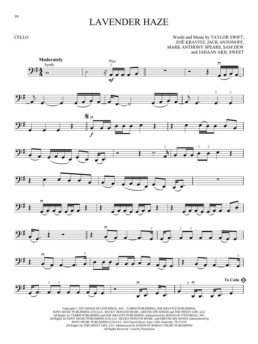 Taylor Swift: Selections from Midnights & The Tortured Poets Department - Cello