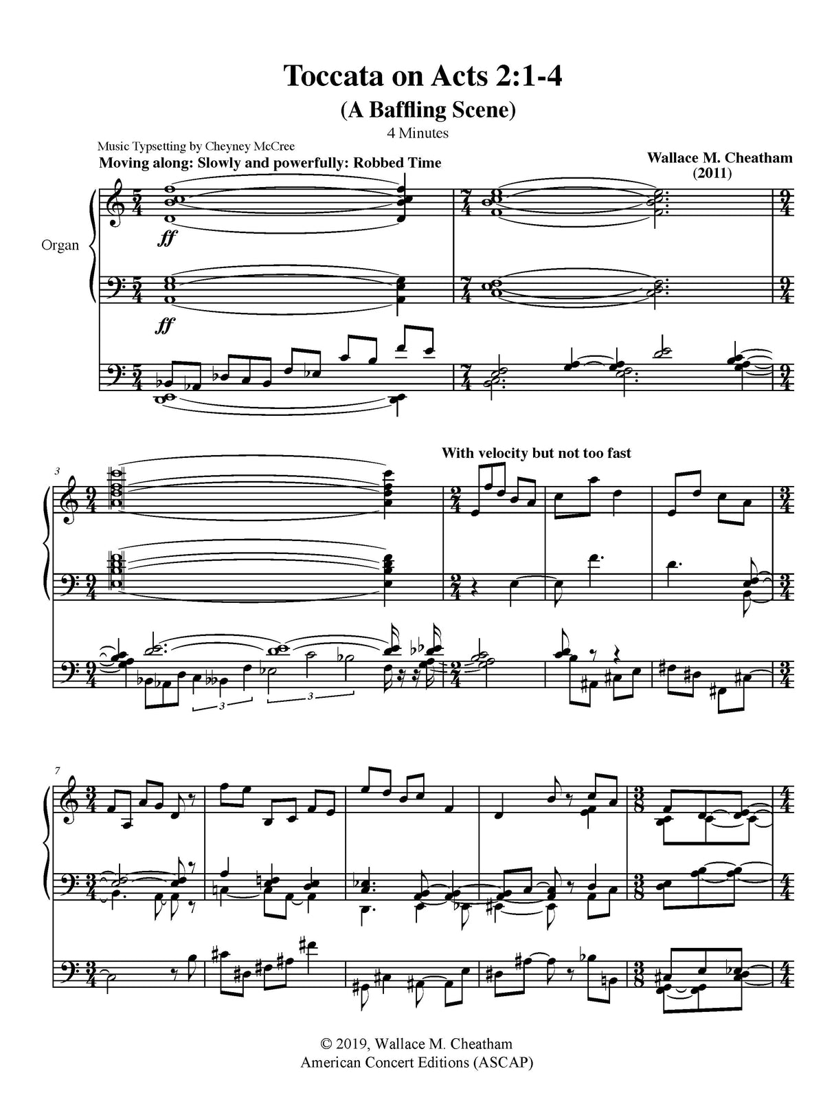 Cheatham: Toccata on Acts 2:1-4