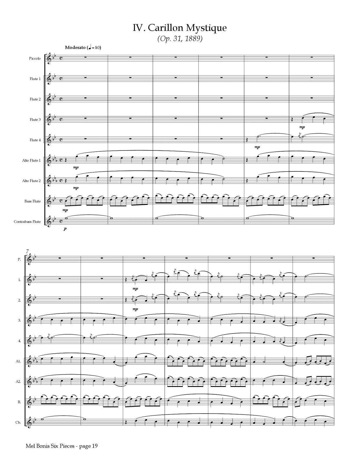Bonis: Six Pieces for Flute Choir