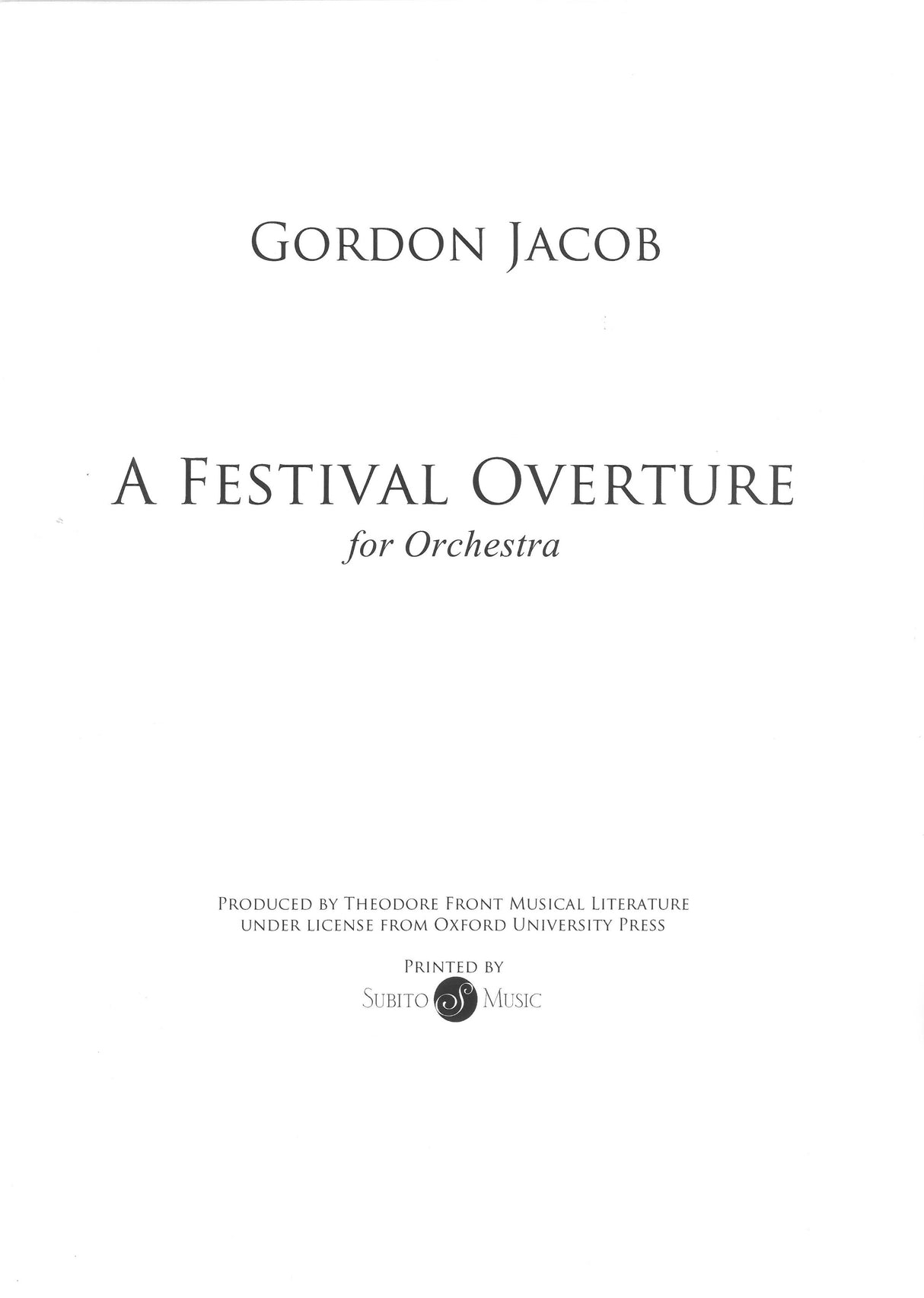 G. Jacob: A Festival Overture