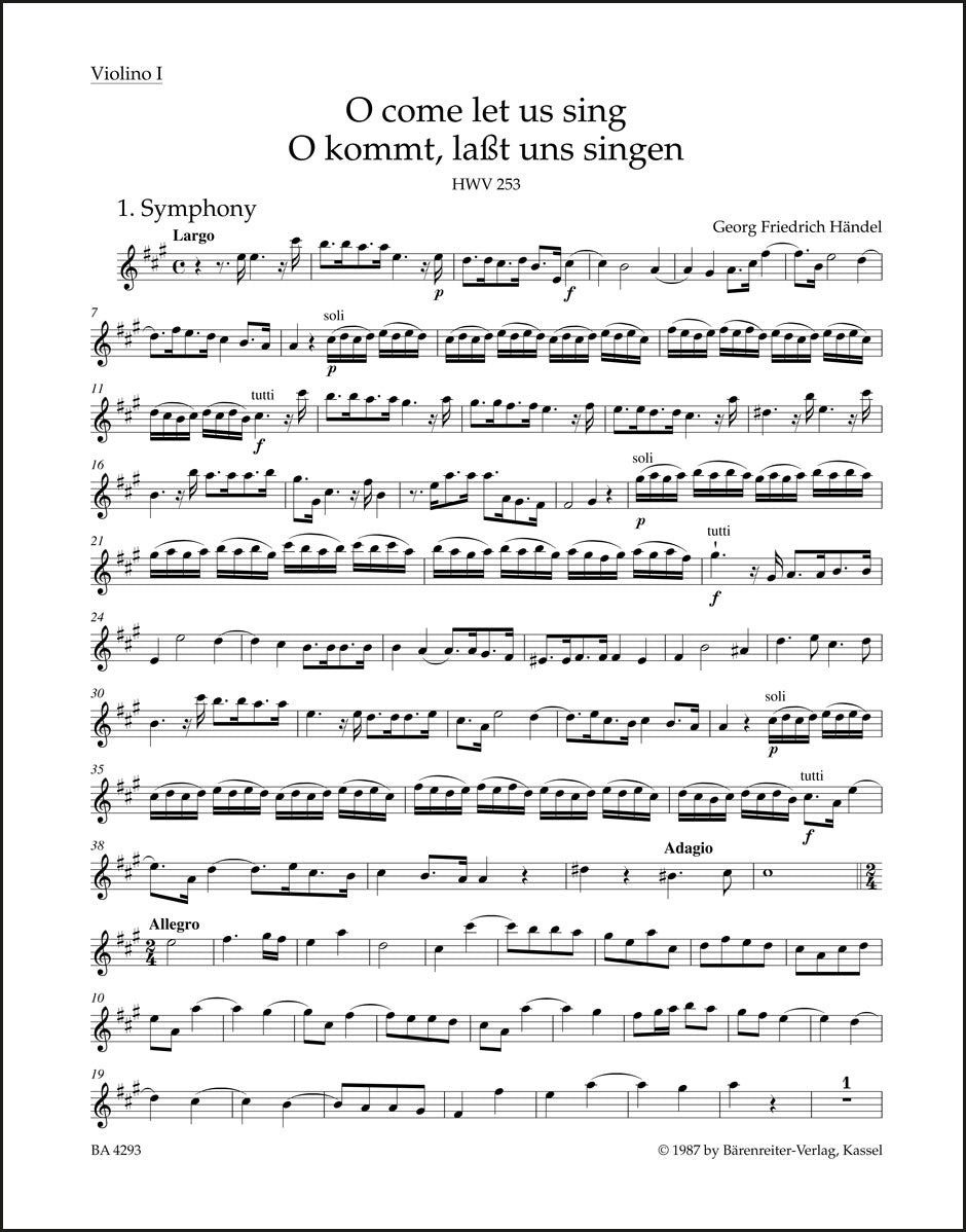 Handel: O come let us sing, HWV 253