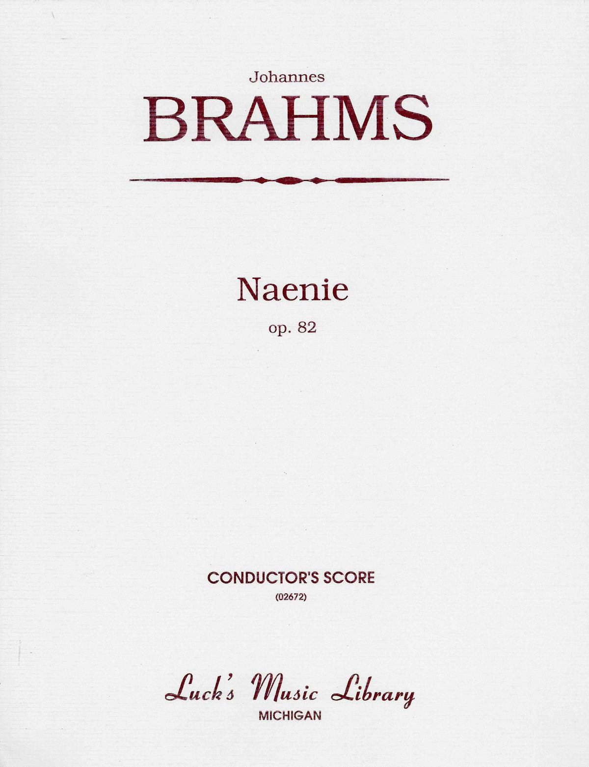 Brahms: Nänie, Op. 82