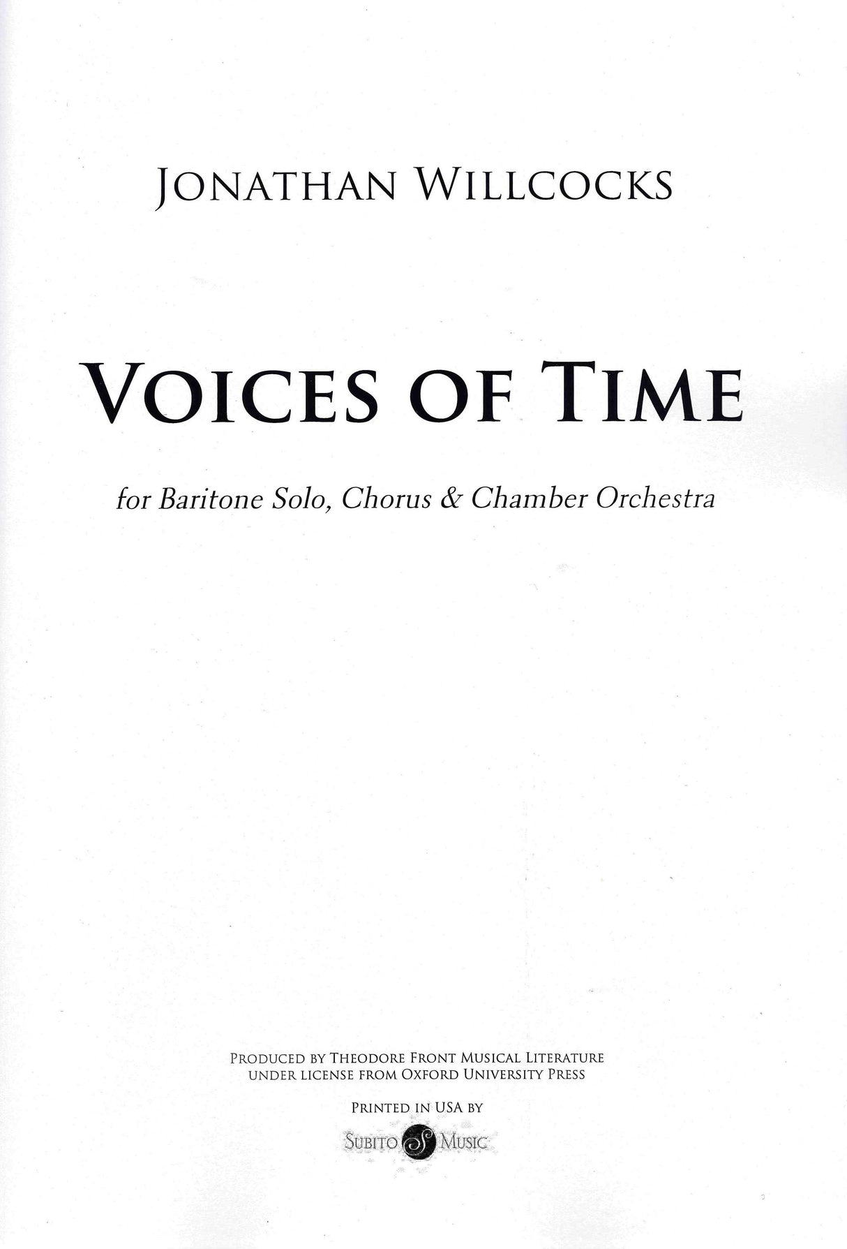 J. Willcocks: Voices of Time