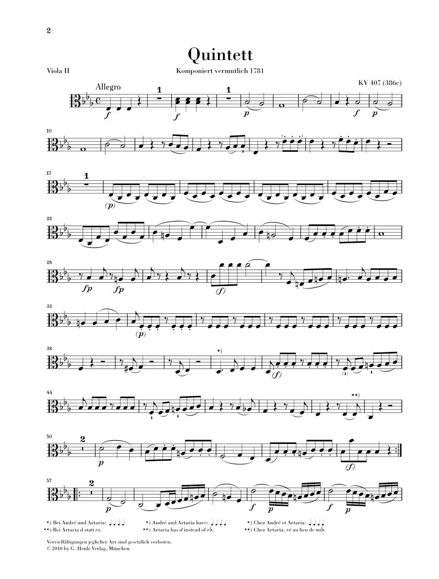 Mozart: Horn Quintet in E-flat Major, K. 407 (386c)