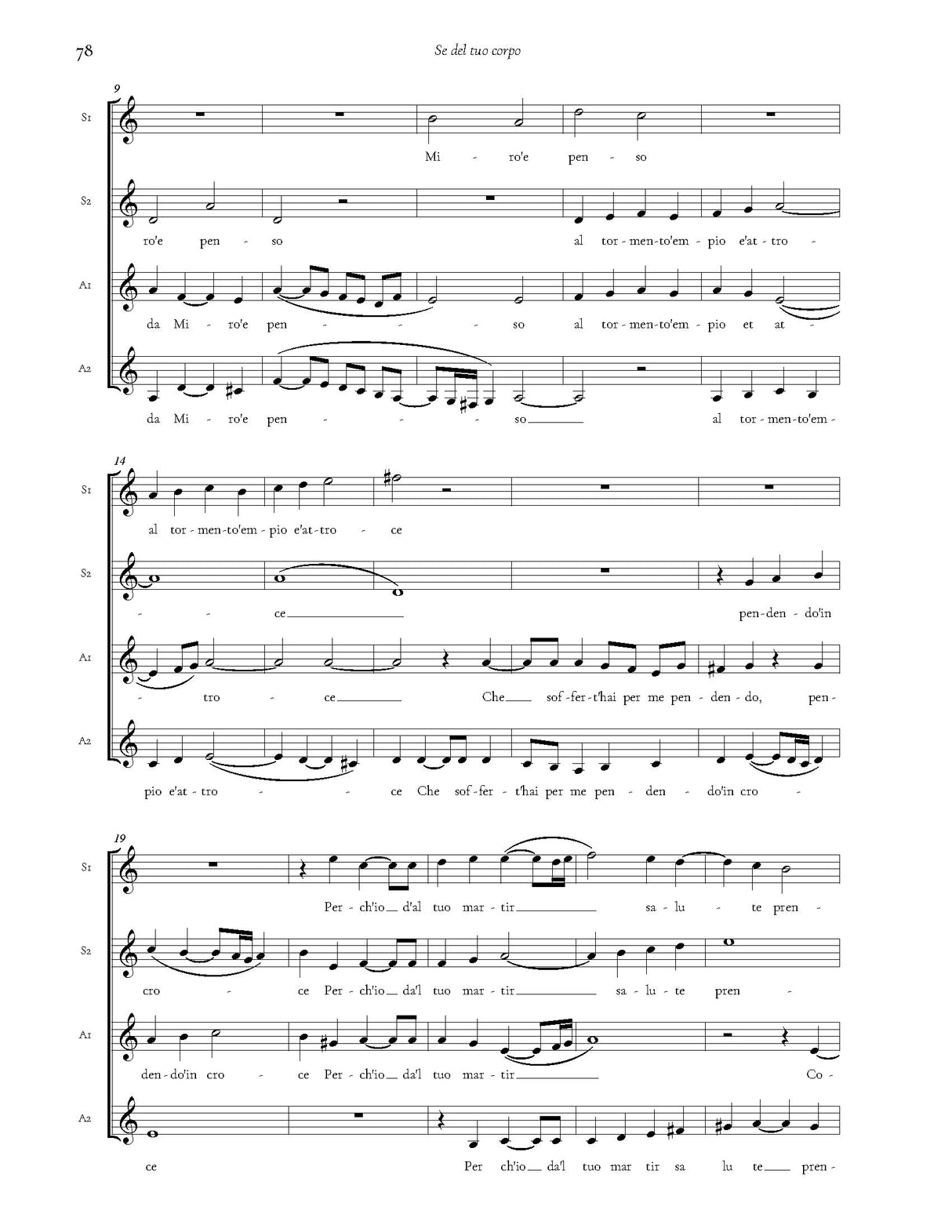 Aleotti: Ghirlanda de Madrigali (arr. for treble voices)