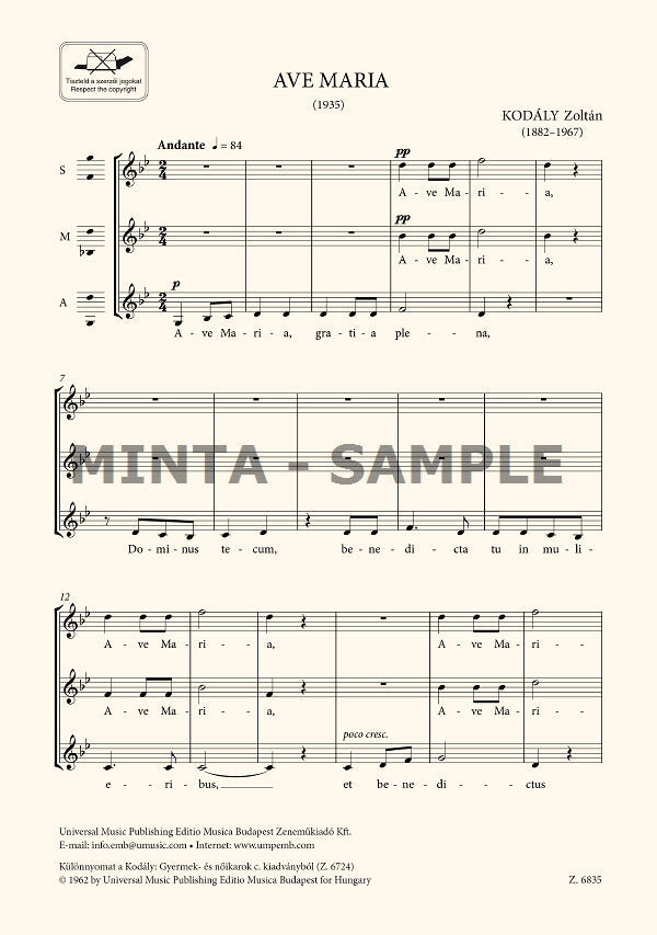 Kodály: Ave Maria