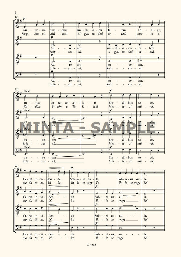 Kodály: Horatii Carmen II.10