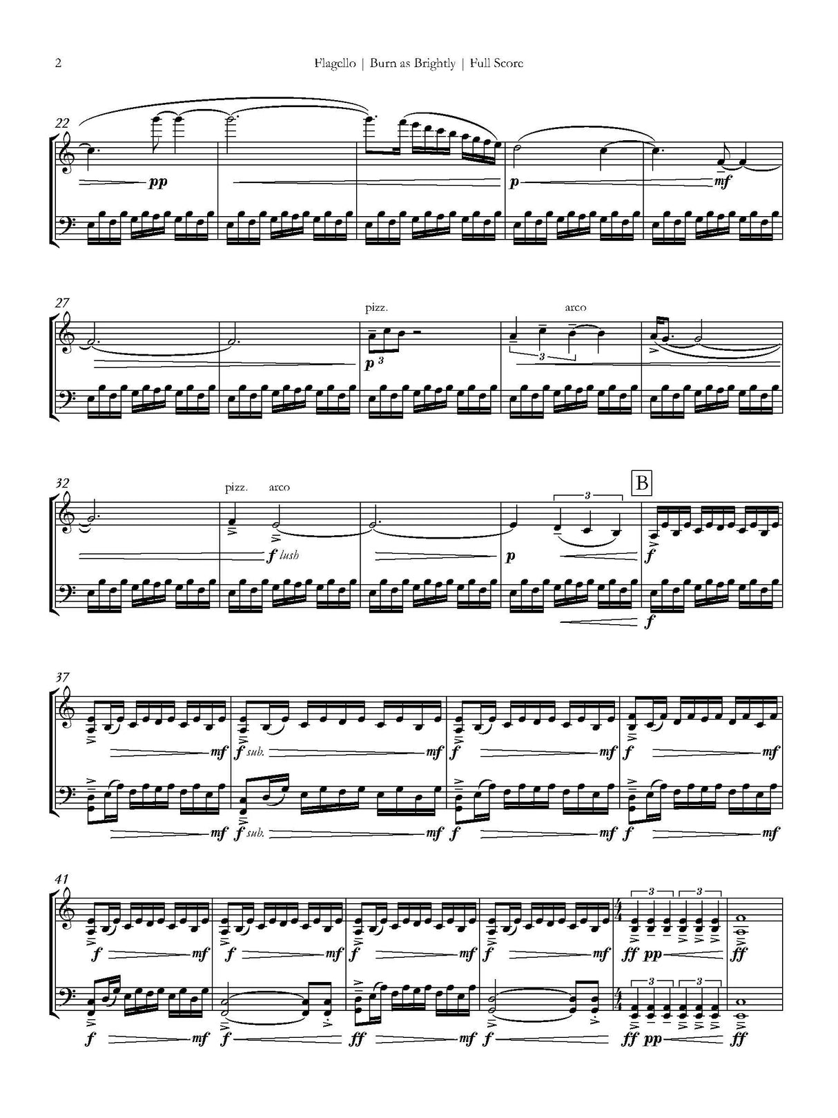 Flagello: Burn as Brightly (Version for Violin & Cello)