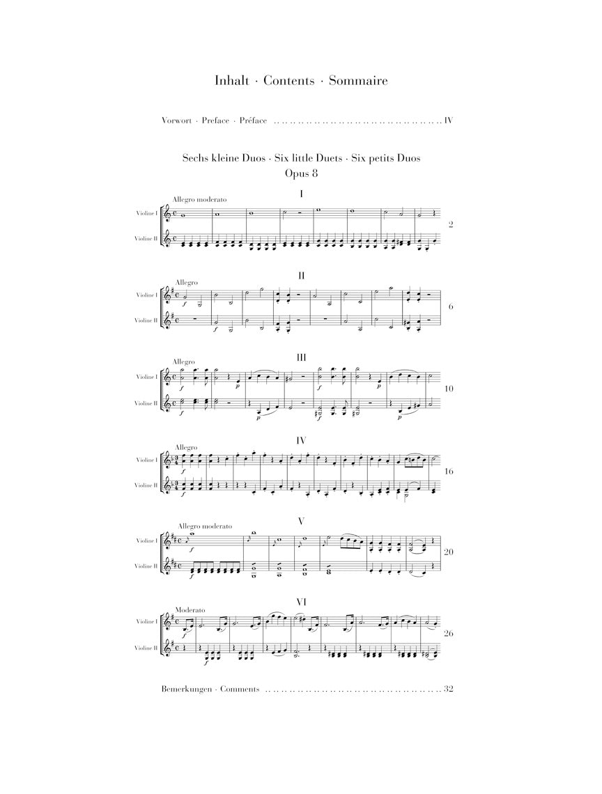 Pleyel: 6 Little Duets for 2 Violins, Op. 8