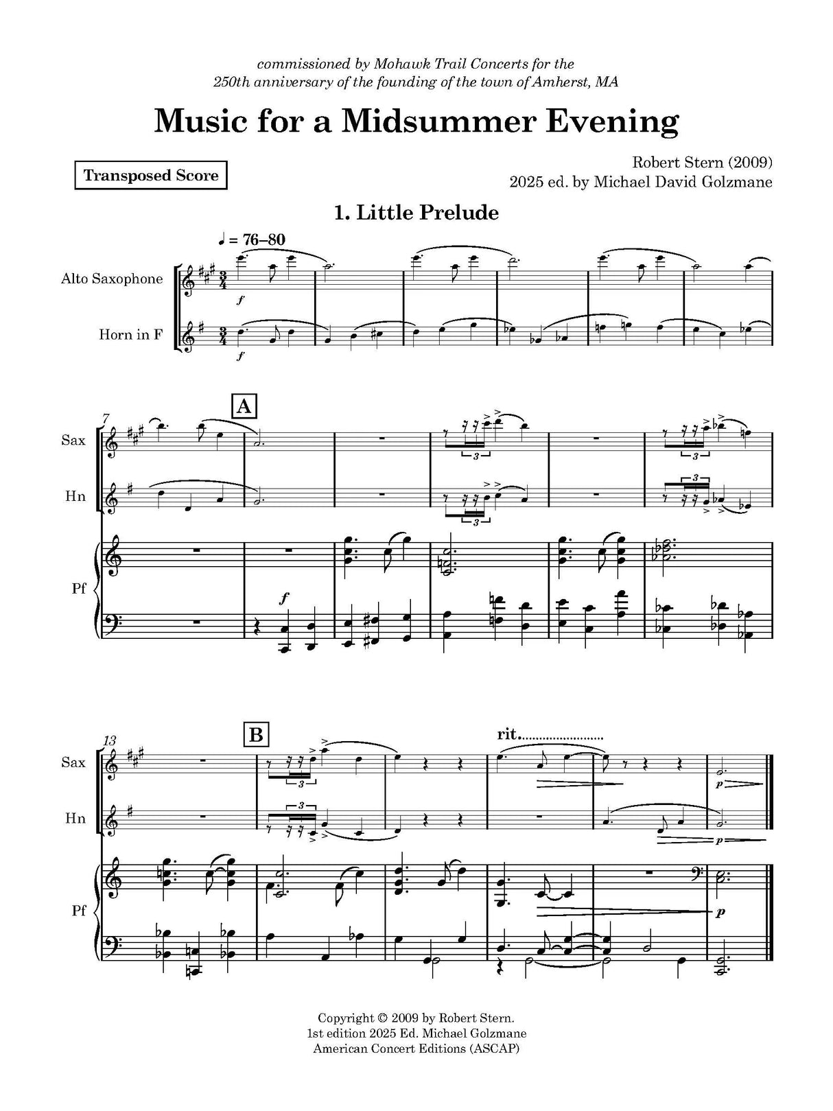 R. Stern: Music for a Midsummer Evening