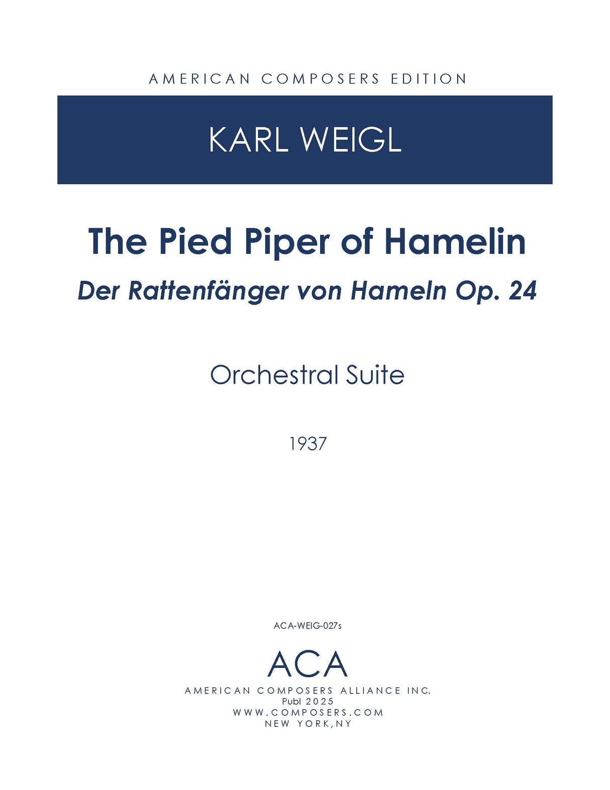 Weigl: Suite from The Pied Piper, Op. 24