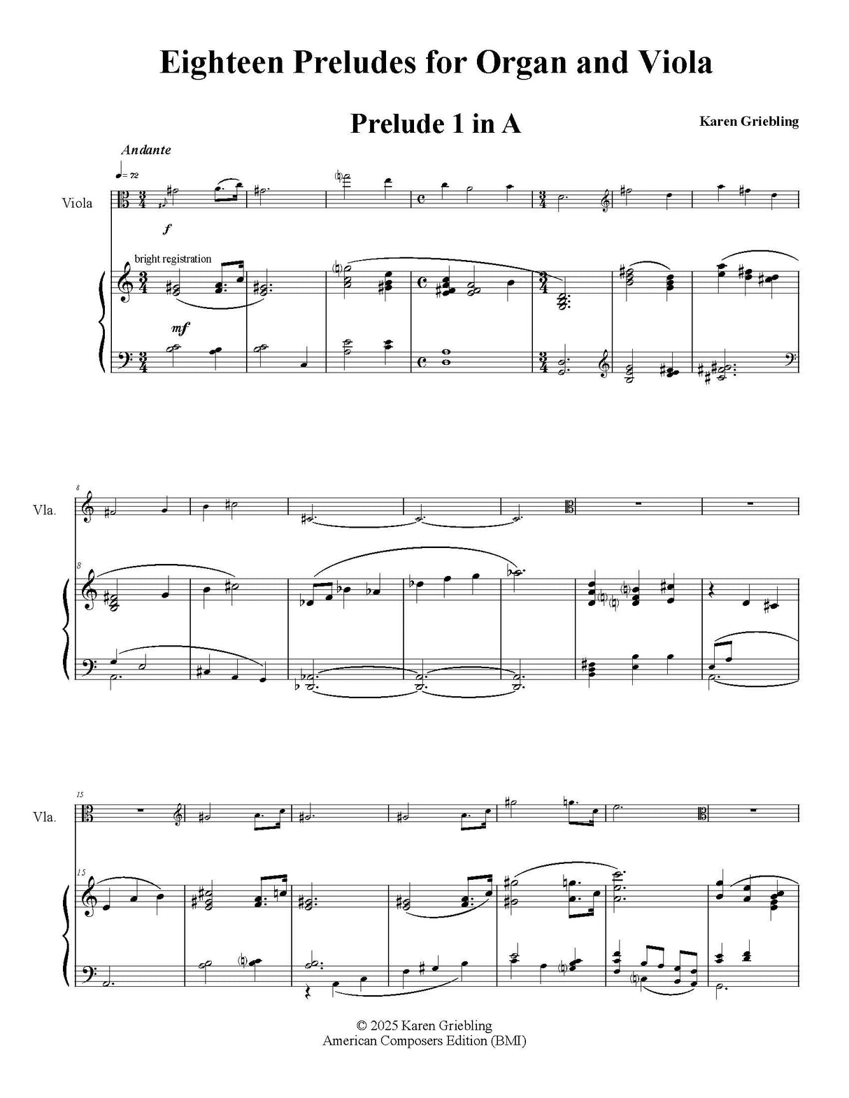 Griebling: 18 Preludes