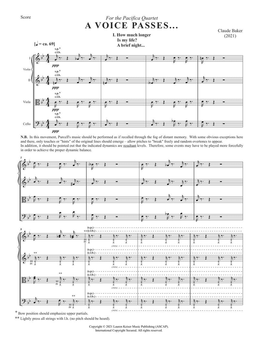 Cl. Baker: A Voice Passes
