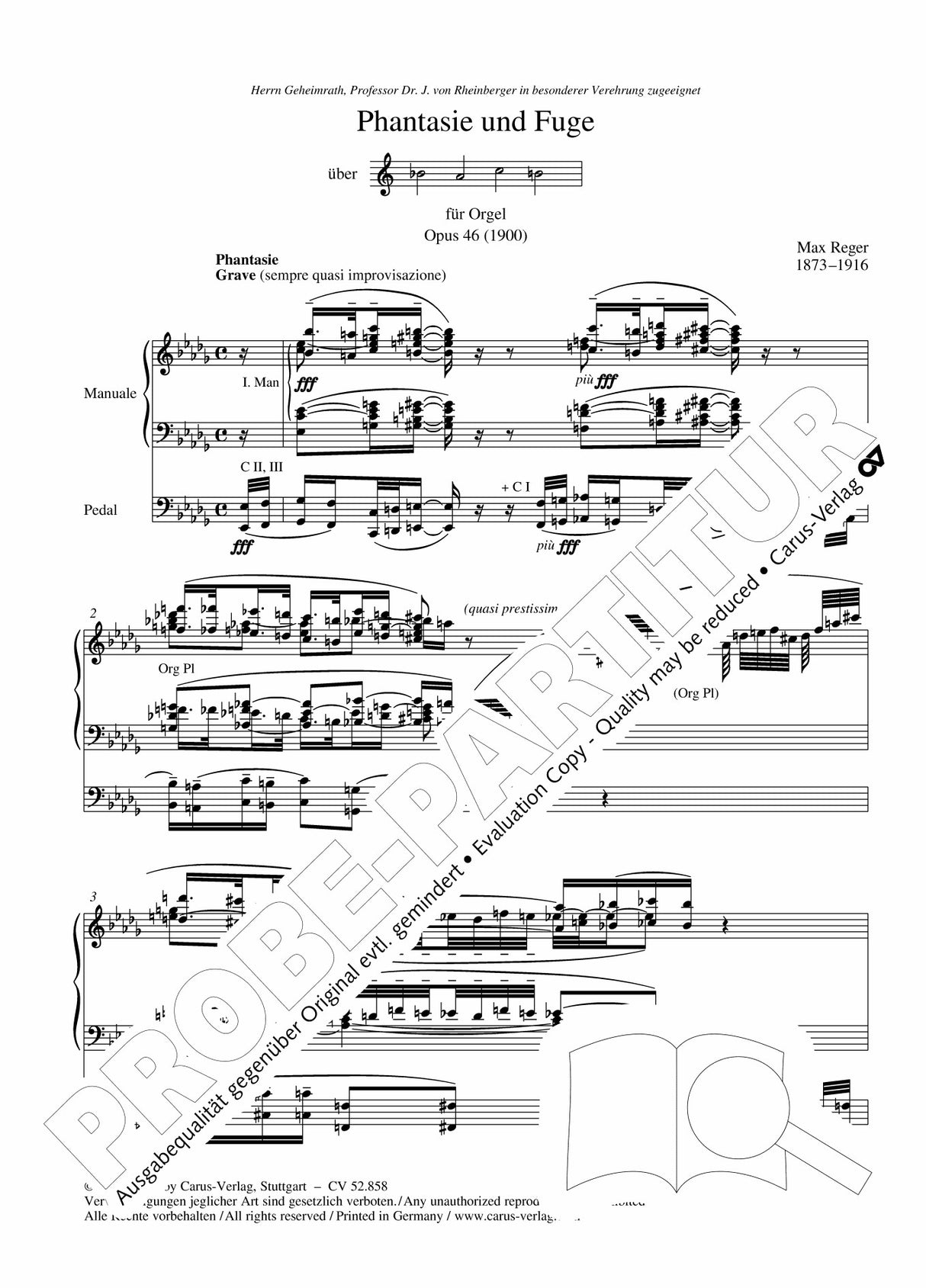 Reger: Fantasie and Fugue on B-A-C-H, Op. 46