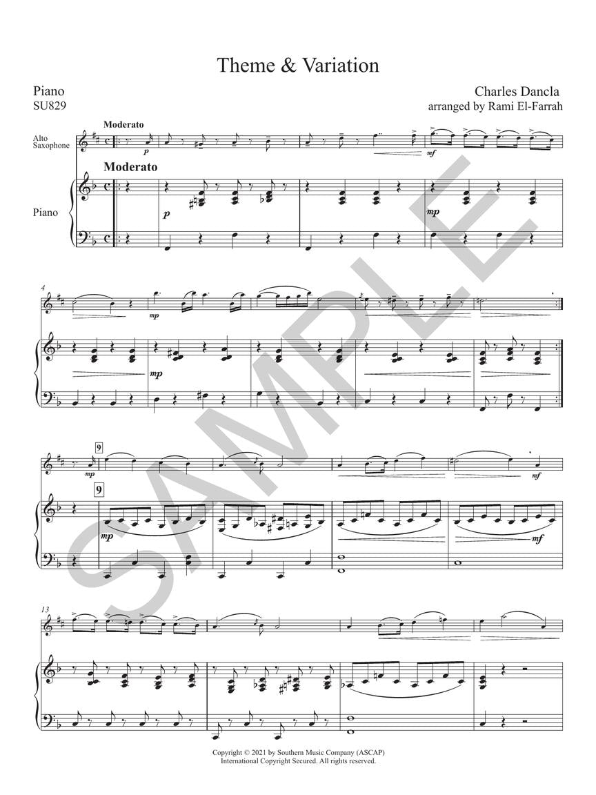 Dancla: Air Varie on a Theme by Pacini, Op. 89, No. 1 (arr. for alto sax & piano)