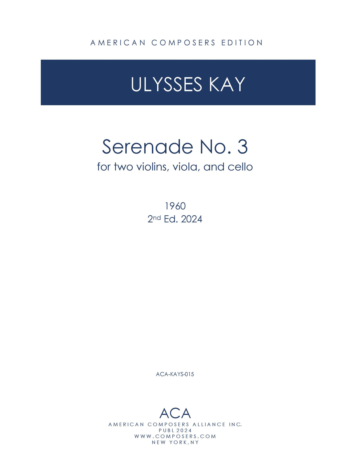 Kay: Serenade No. 3