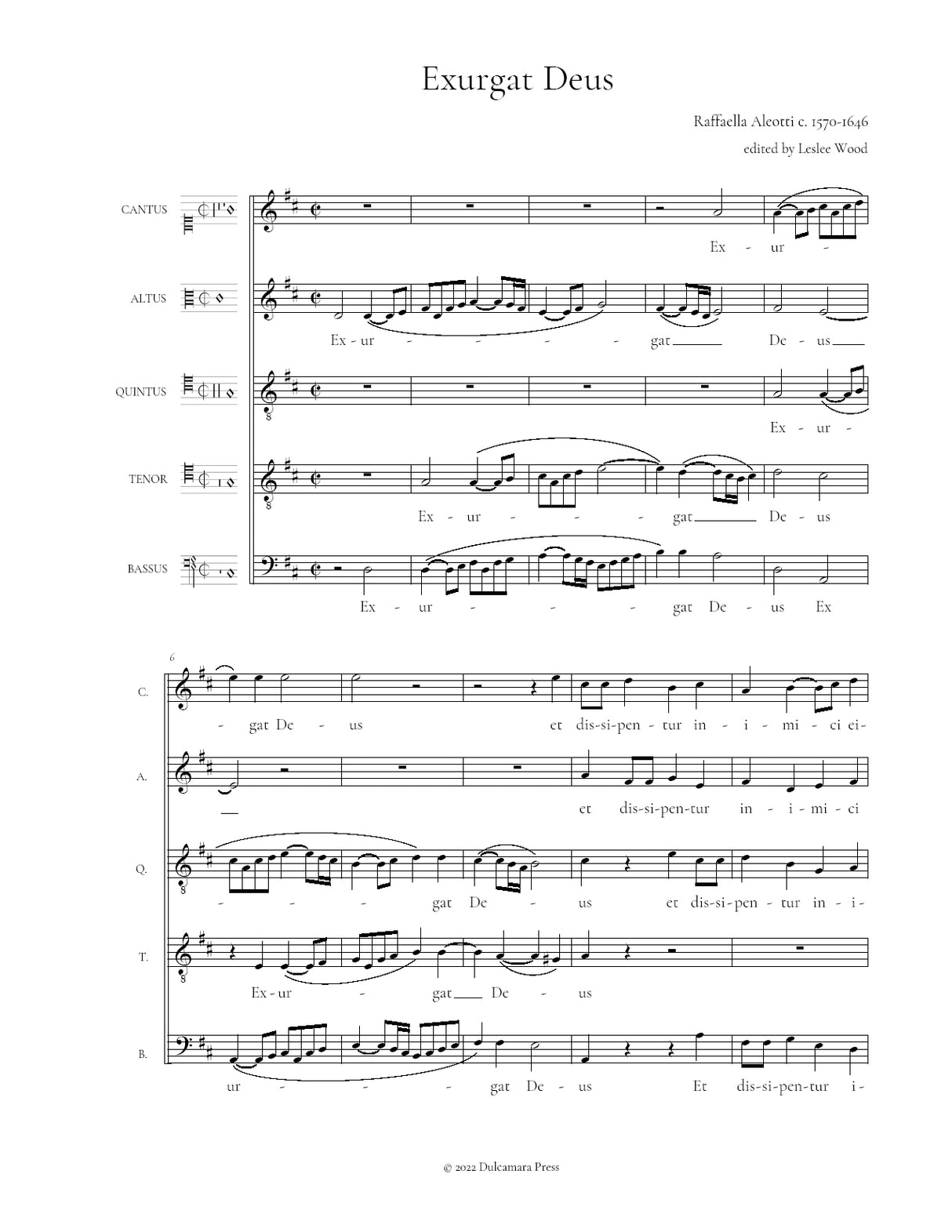 Aleotti: Sacred Motets for Five Voices