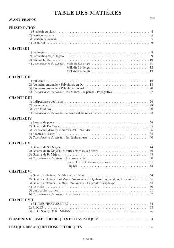 Méthode de piano - débutants