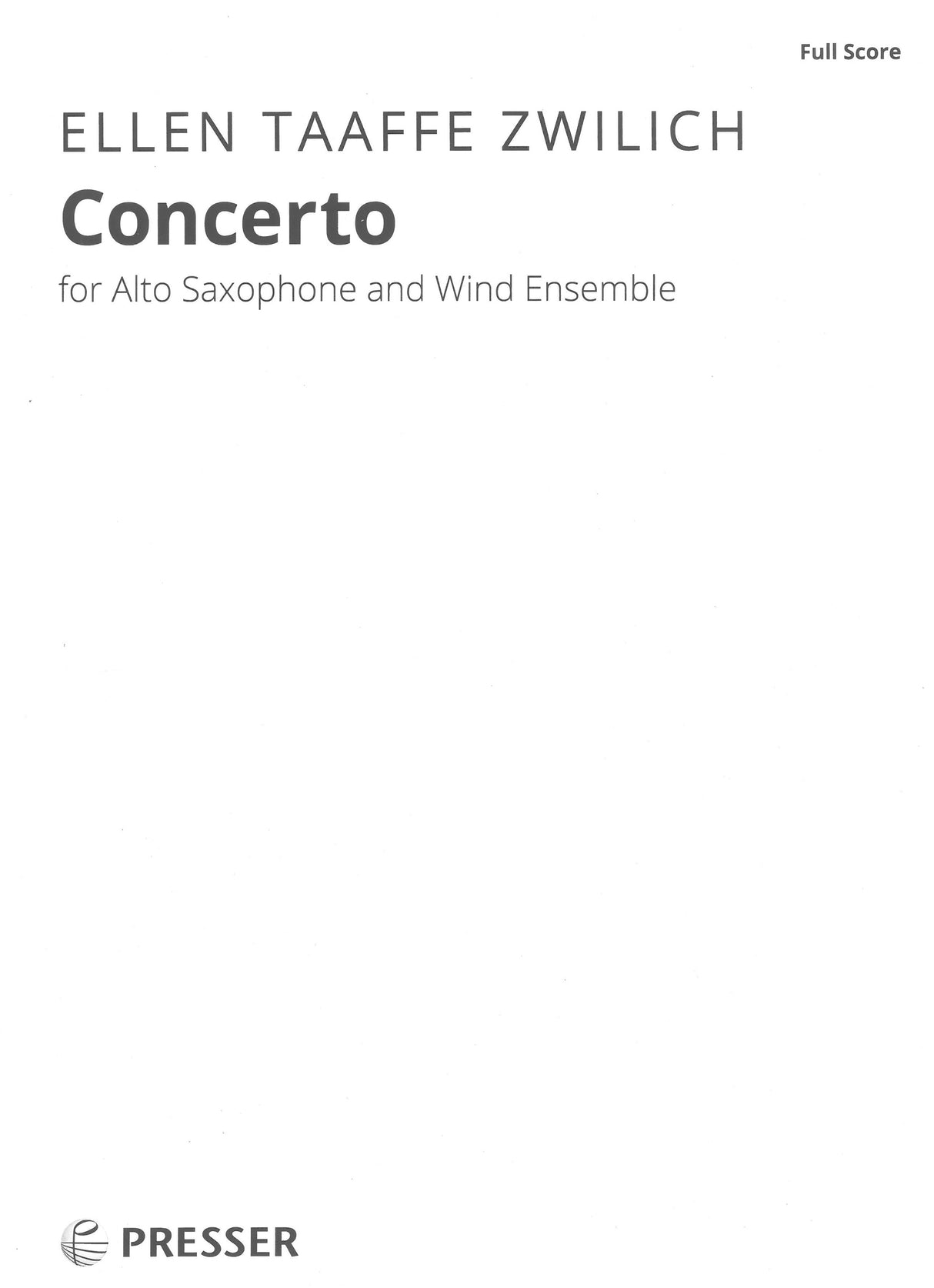 Zwilich: Concerto for Alto Saxophone and Wind Ensemble