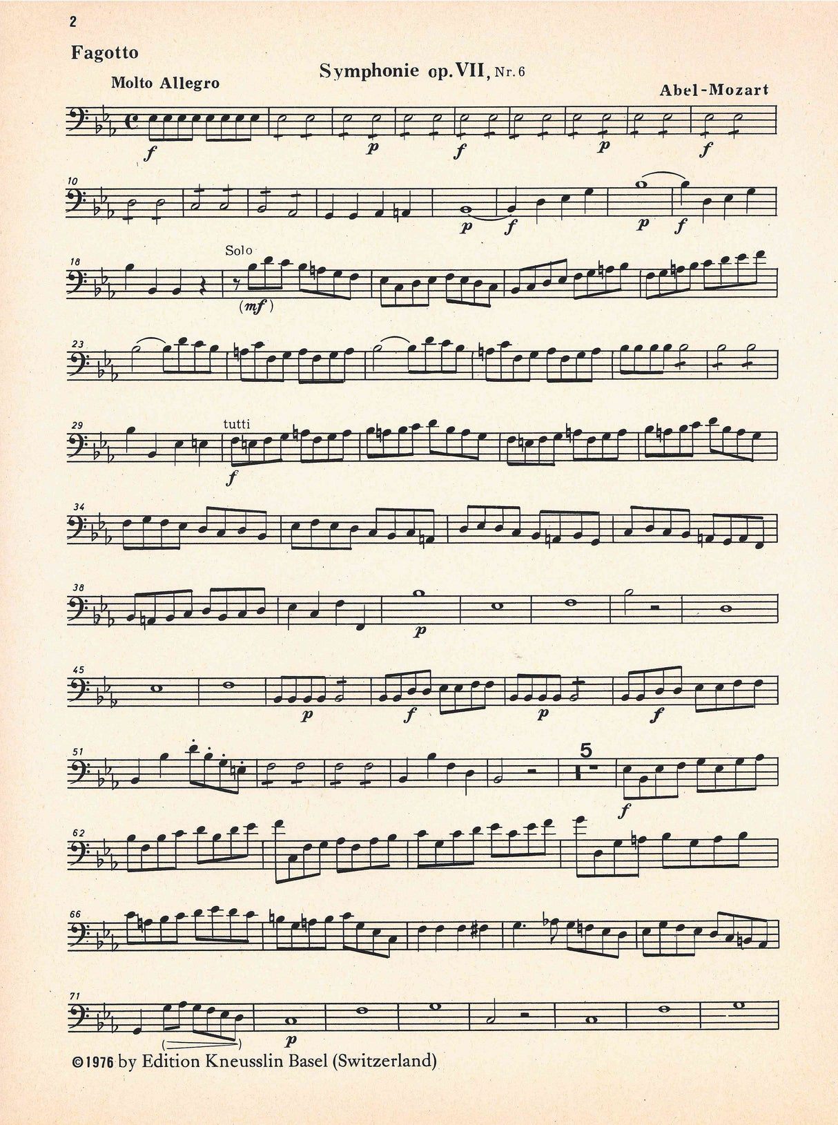 Abel-Mozart: Symphony in E-flat Major, WK 18, Op. 7, No. 6