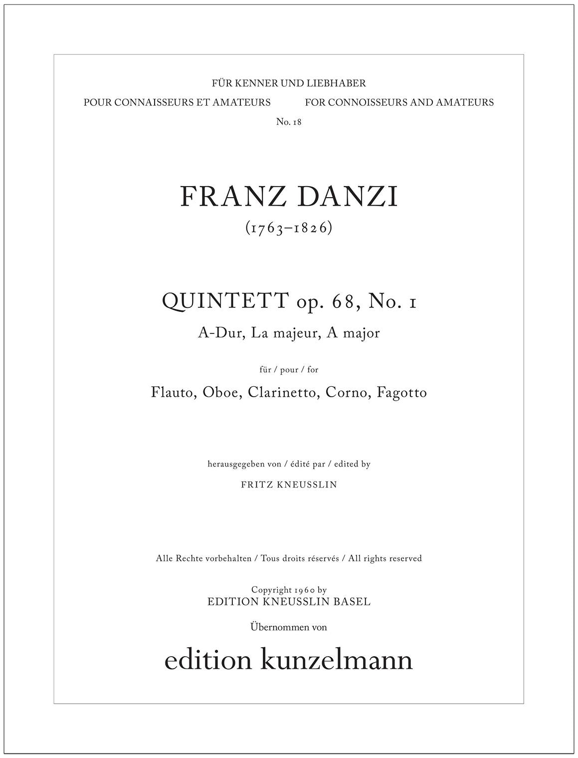 Danzi: Wind Quintet, Op. 68, No. 1