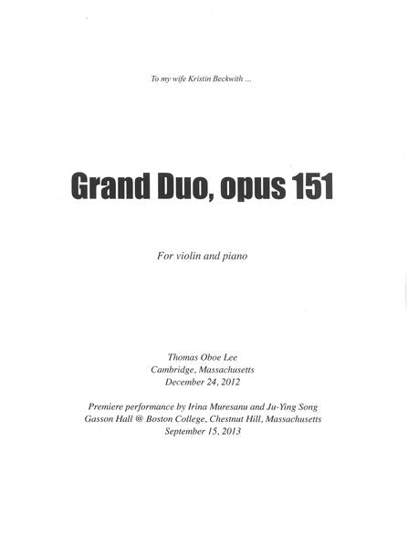 T.O. Lee: Grand Duo, Op. 151
