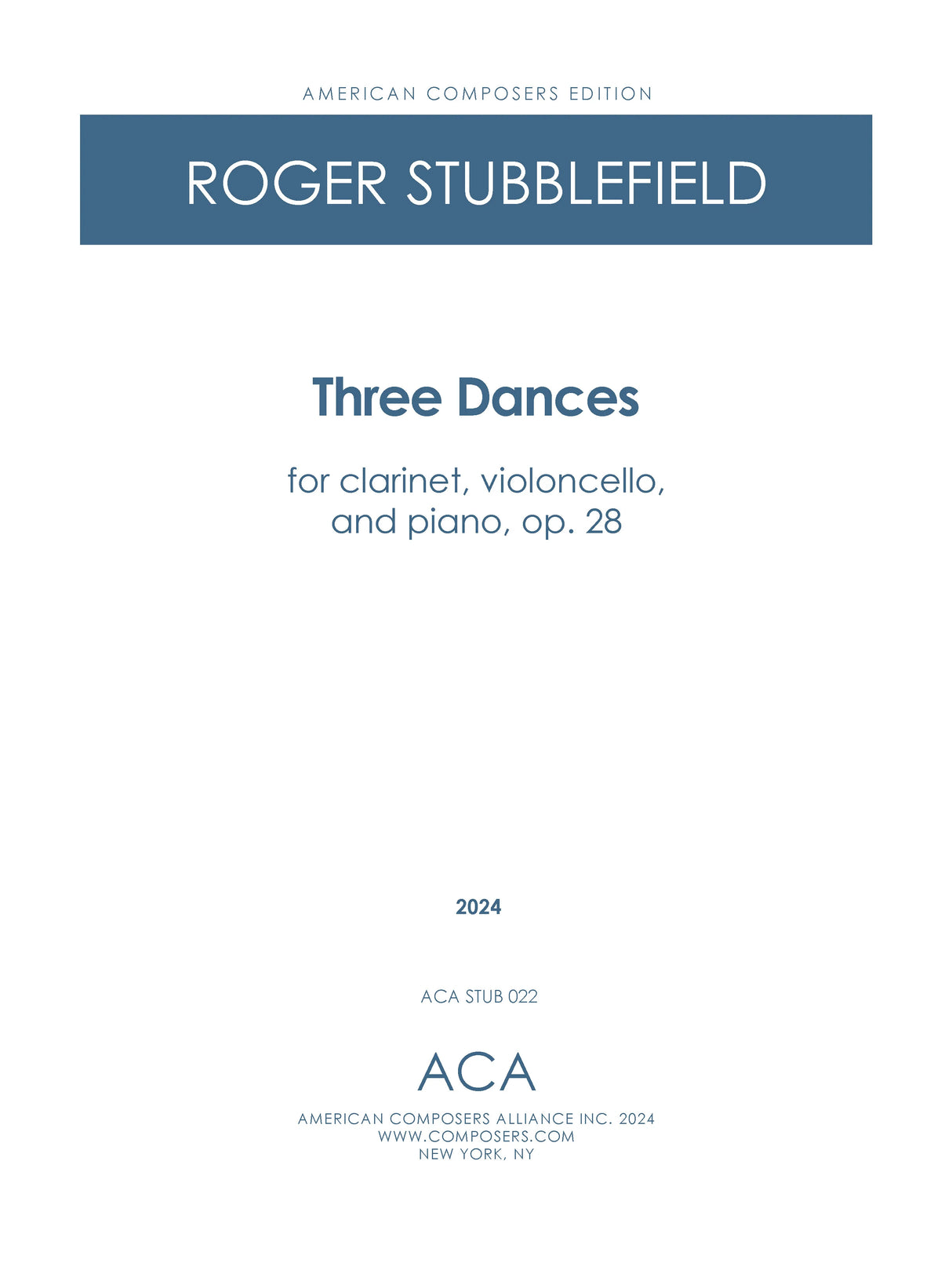 Stubblefield: 3 Dances, Op. 28