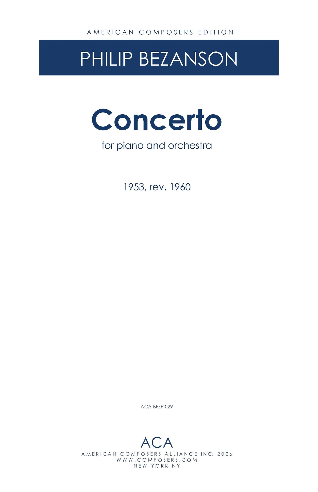 Bezanson: Piano Concerto