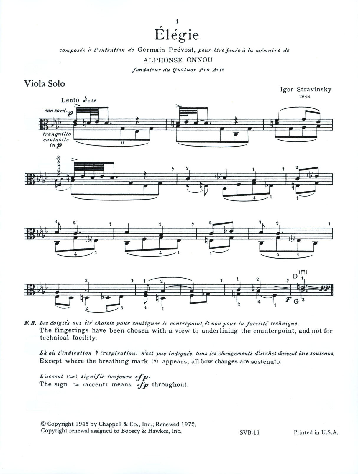 Stravinsky: Élégie