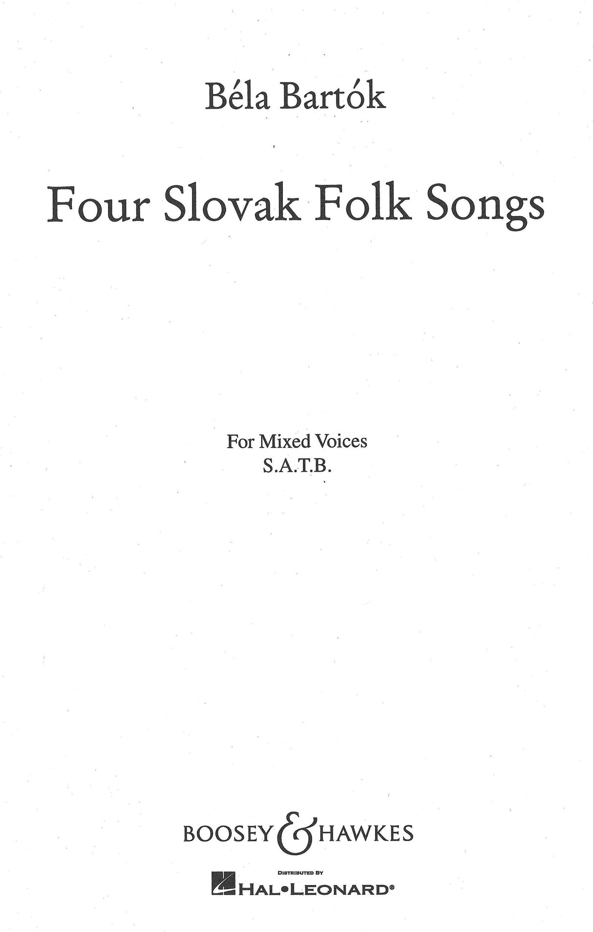Bartók: Four Slovak Folk Songs
