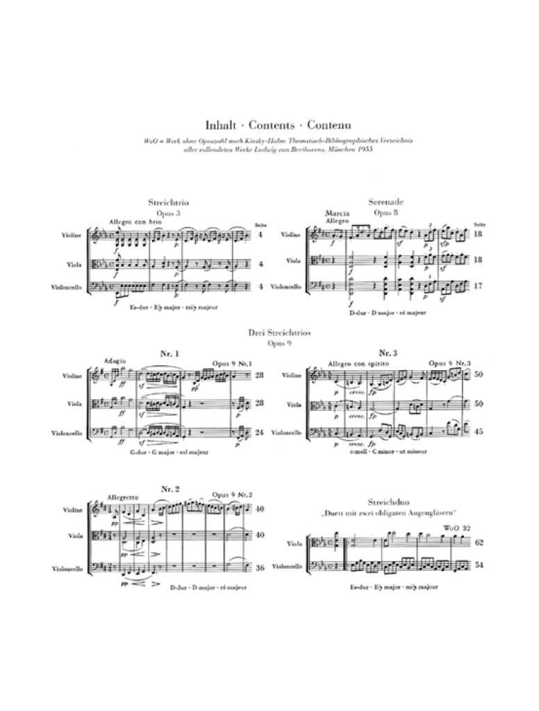 Beethoven: String Trios, Opp. 3, 8, and 9 and String Duo, WoO 32