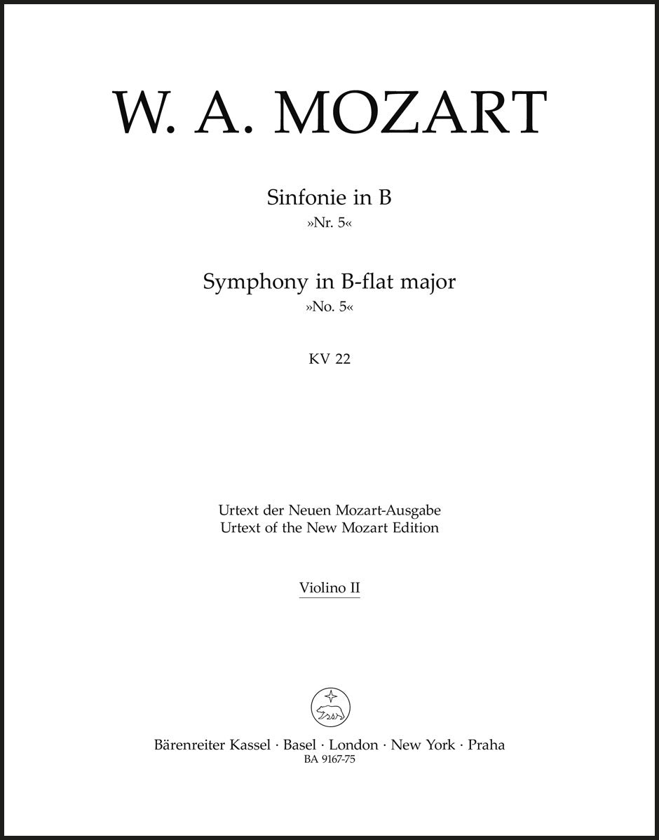 Mozart: Symphony No. 5 in B-flat Major, K. 22