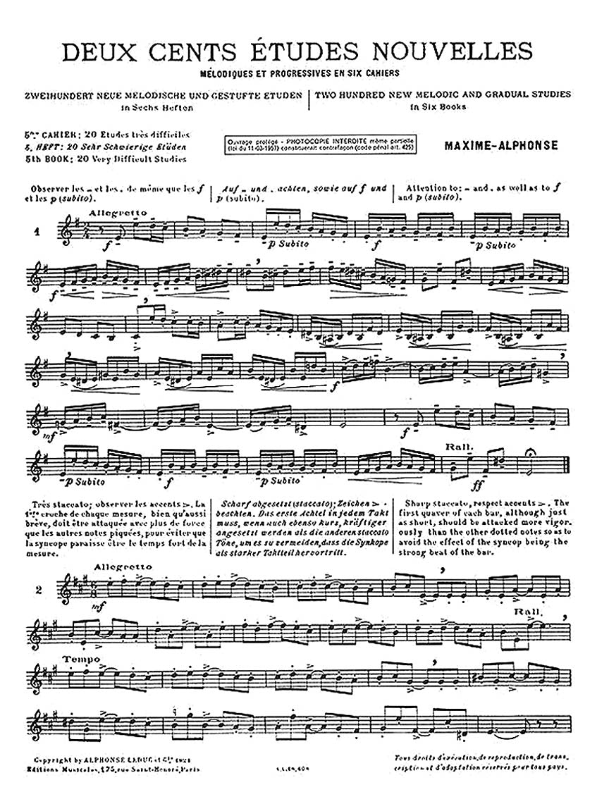 Maxime-Alphonse: 200 New Etudes - Volume 5 (20 Very Difficult Studies)