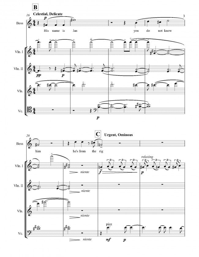 Mazzoli: His Name is Jan (Version for Soprano & String Quartet)