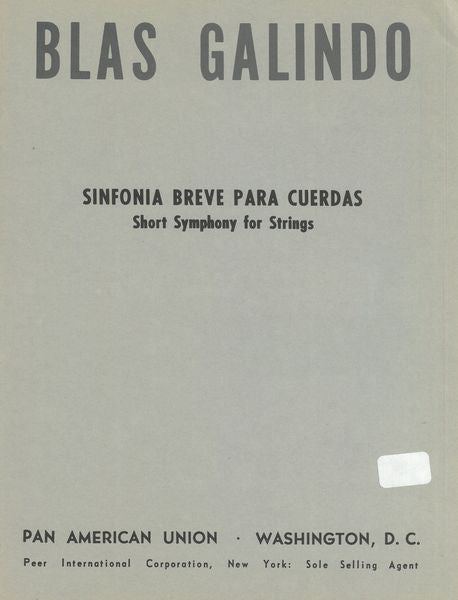 Galindo: Sinfonia Breve para Cuerdas