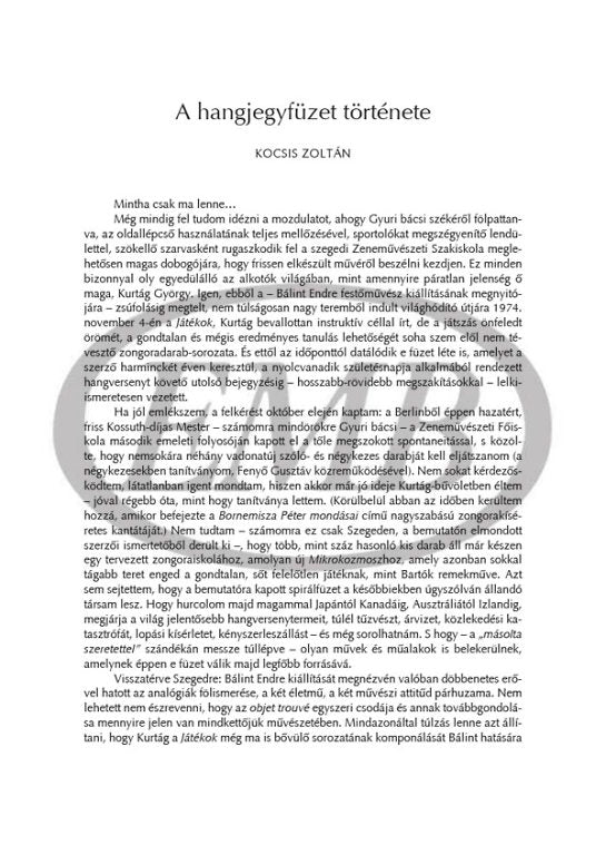 Kurtág: Zoli Kocsis's Manuscript Book