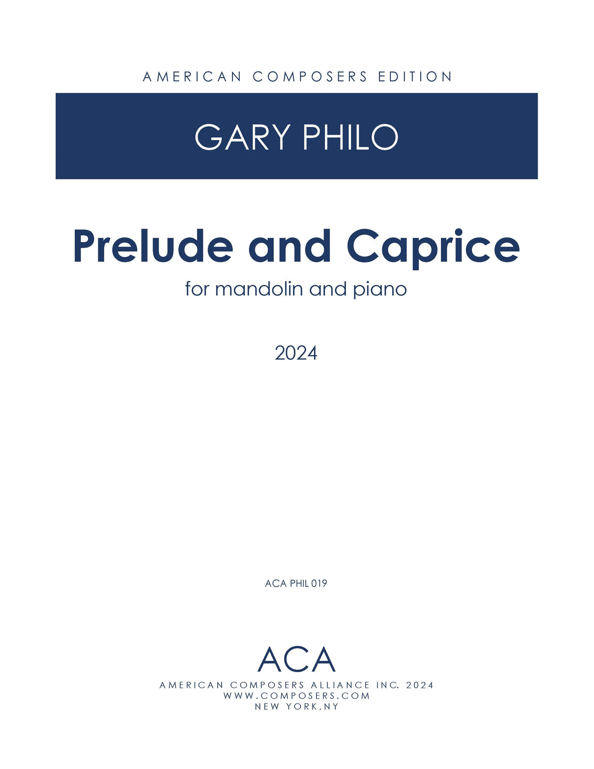 Philo: Prelude and Caprice