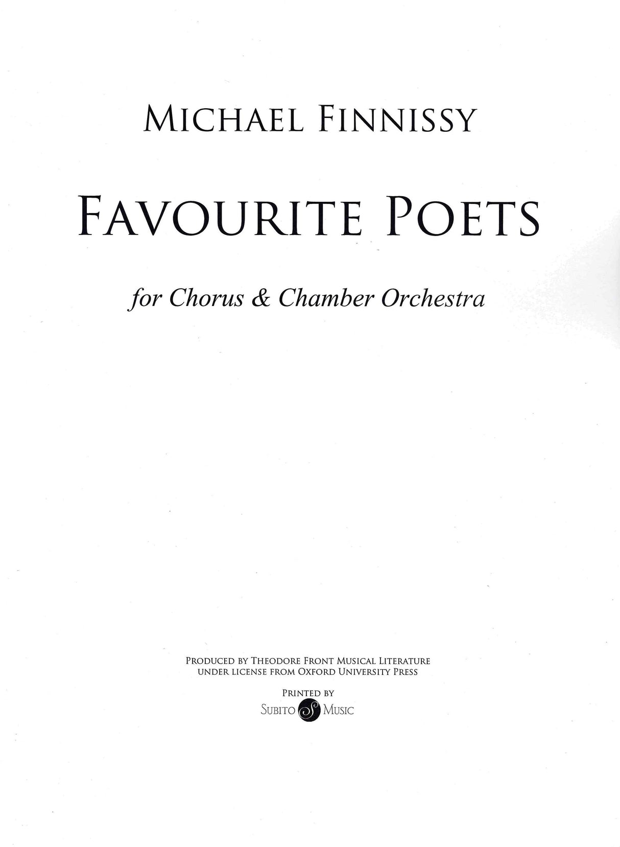 Finnissy: Favourite Poets