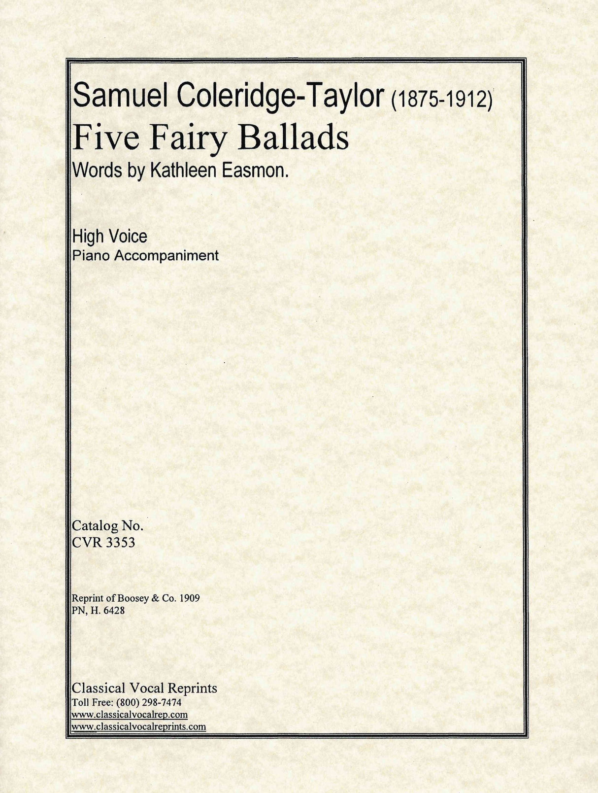 Coleridge-Taylor: 5 Fairy Ballads