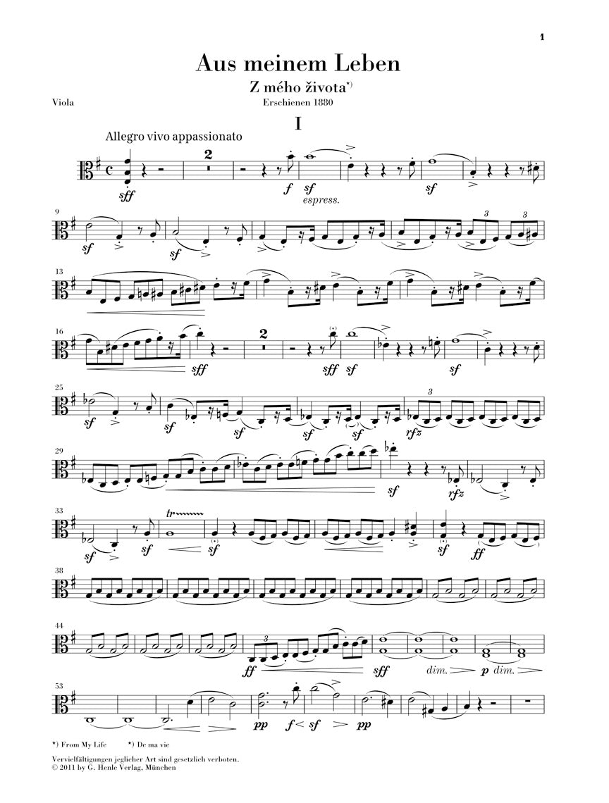 Smetana: String Quartet No. 1 in E Minor ("From My Life")