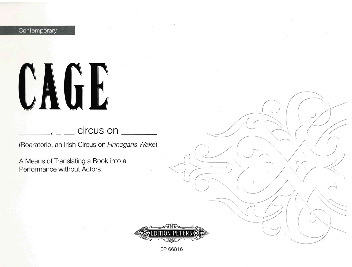 Cage: _, _ _ circus on _ (Roaratorio, an Irish Circus on Finnegans Wake)
