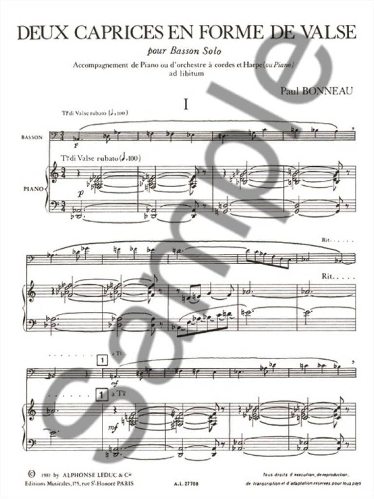 Bonneau: 2 Caprices en forme de valse
