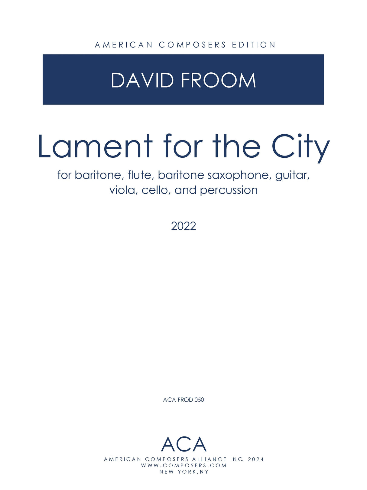 Froom: Lament for the City