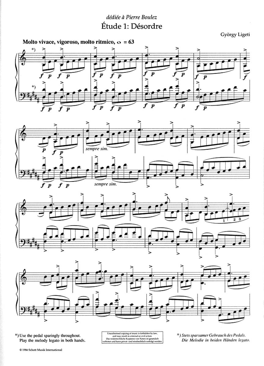 Ligeti: Études for Piano - Volume 1