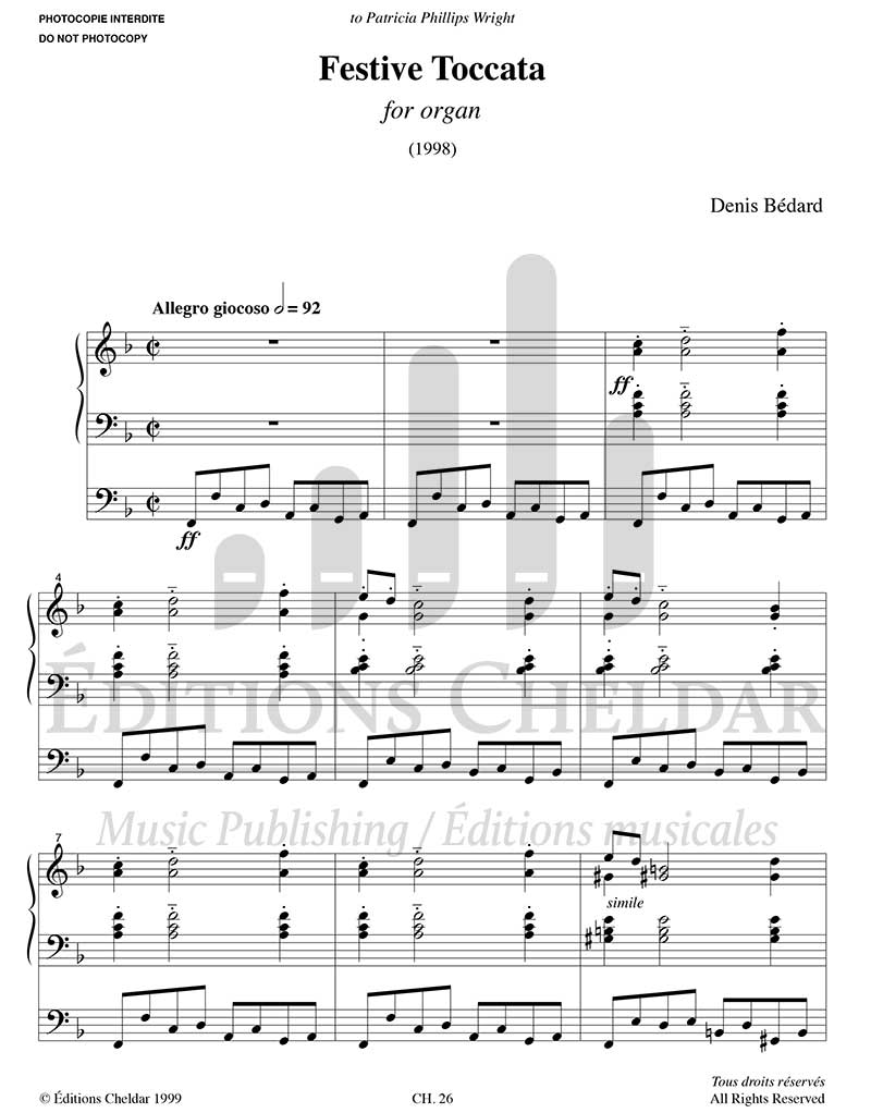 Bédard: Festive Toccata